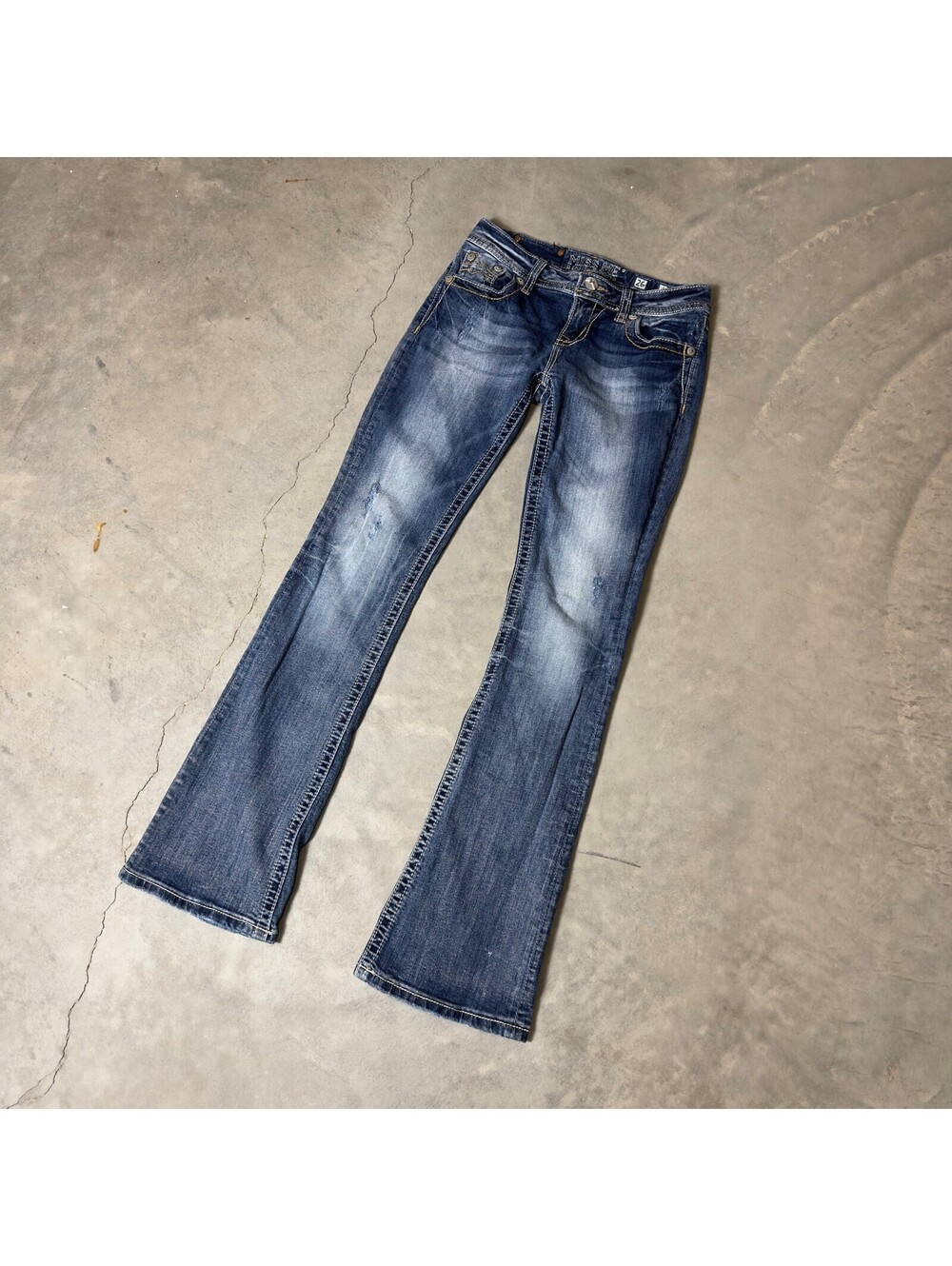 Vintage Miss Me Relaxed Bootcut Jeans Women 26 Blue Y2K